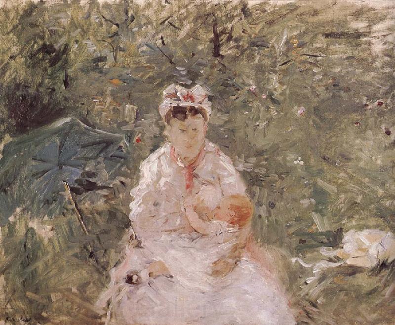 Berthe Morisot The biddy holding the infant Spain oil painting art